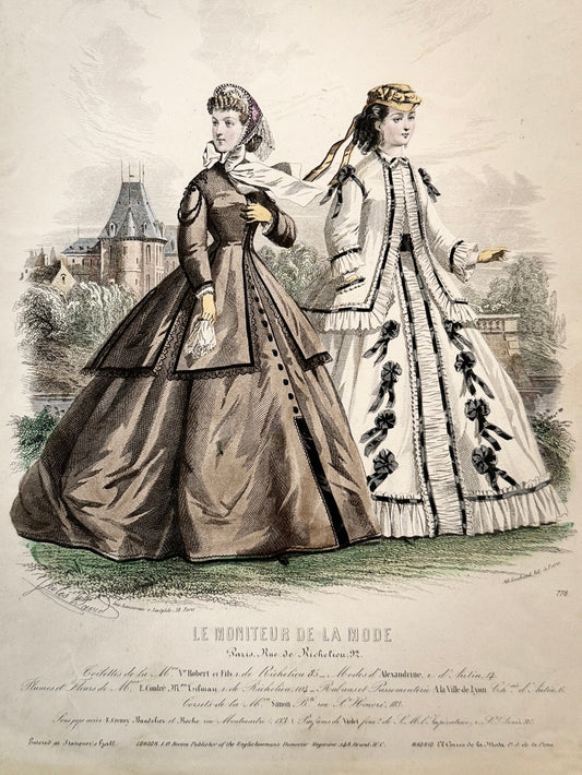 Grabado de moda - Le Moniteur de la Mode, ca. 1865