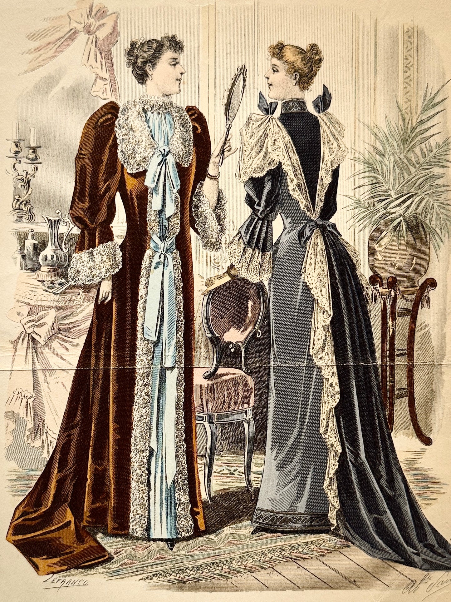 Grabado de moda - Le Salon de la Mode, ca. 1890