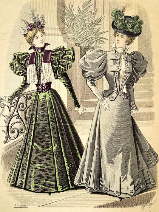 Grabado de moda - Le Salon de la Mode, ca. 1890