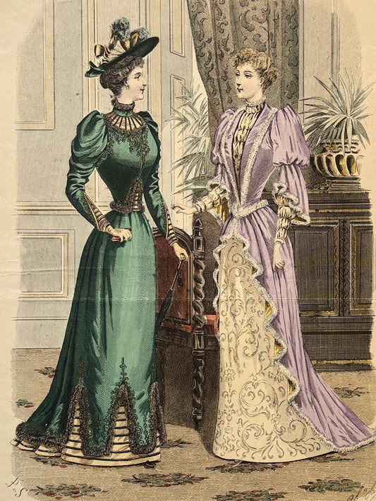 Grabado de moda - Le Salon de la Mode, ca. 1890
