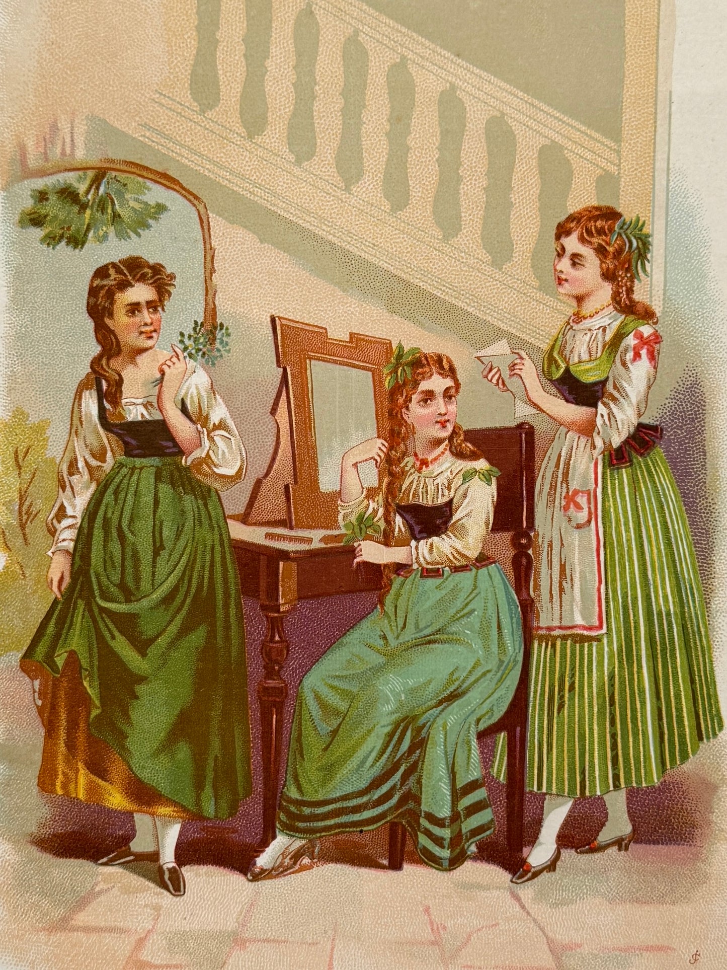 Cromolitografía Ruda, hierba buena y hierba luisa - La vida de las flores, 1878