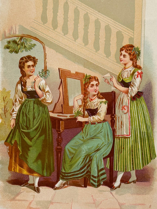 Cromolitografía Ruda, hierba buena y hierba luisa - La vida de las flores, 1878