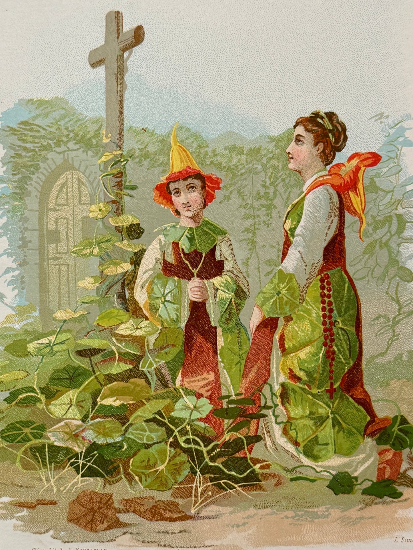 Cromolitografía Capuchina - La vida de las flores, 1878