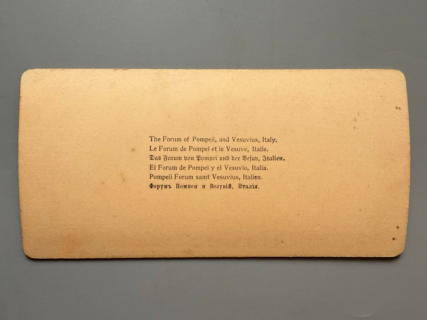 Fotografía estereoscópica Foro de Pompeya y Vesubio - Underwood&Underwood Publishers, ca. 1897
