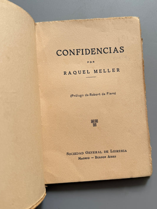 Confidencias, Raquel Meller - Sociedad Central de Librería, 1920