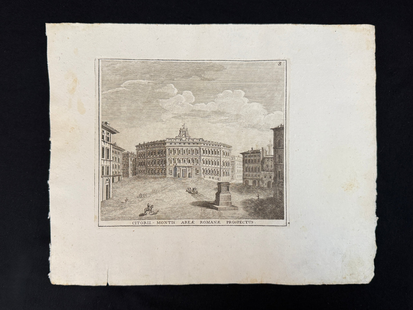 Grabado Plaza de Monte Citorio - Calcografia degli edifizj di Roma, 1779