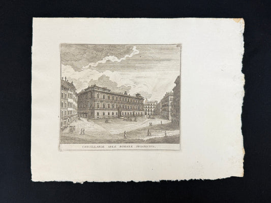 Grabado Plaza de la Cancillería - Calcografia degli edifizj di Roma, 1779