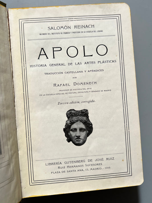 Apolo, historia general de las artes plásticas, Salomón Reinach - Librería Gutenberg de José Ruiz, 1916