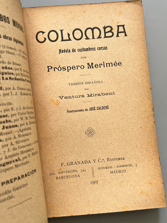 Colomba, Prosper Merimée - Colección Ambos Mundos, 1907