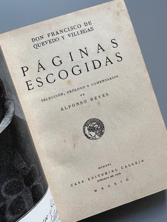 Páginas escogidas de Francisco de Quevedo y Villegas - Casa editorial Calleja, 1916