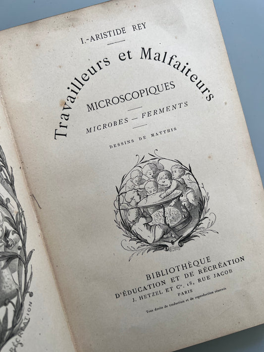 Travailleurs et malfaiteurs microscopiques, I. Aristide Rey - Bibliothèque d'Éducation et de récréation, ca. 1880