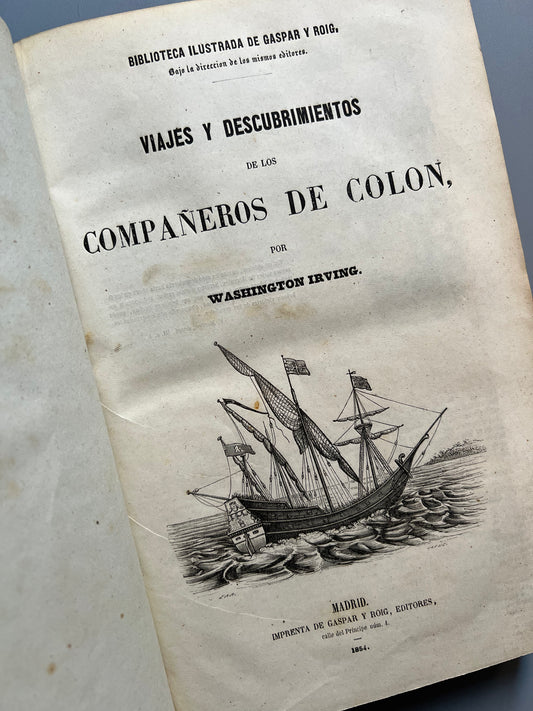 Varias obras de la Biblioteca ilustrada de Gaspar y Roig. Chateaubriand, Washington Irving y A. Ribot y Fontseré - 1853/1854