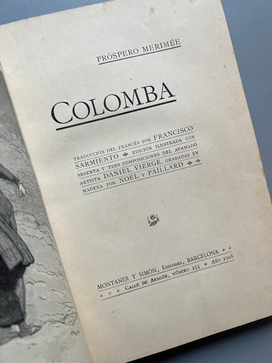 Colomba, Próspero Mérimée. Montaner y Simón, 1908