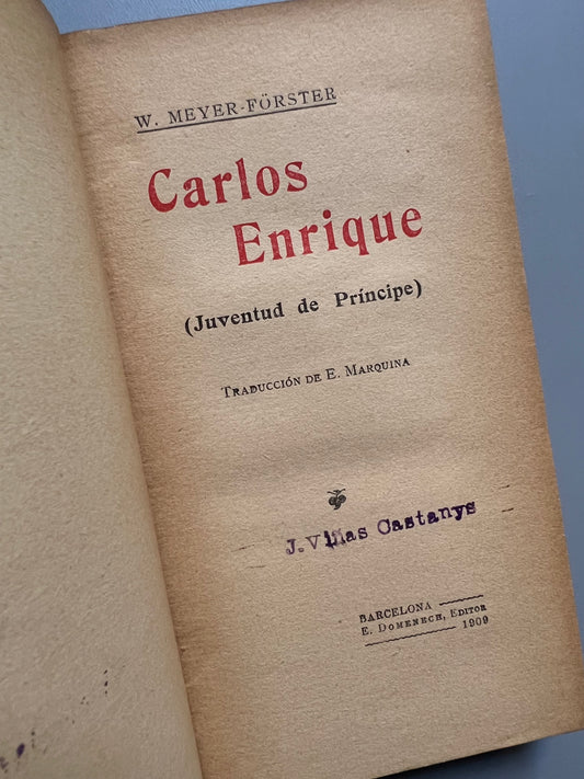 Carlos Enrique (Juventud de Príncipe), W. Meyer Förster - E. Domenech, 1909