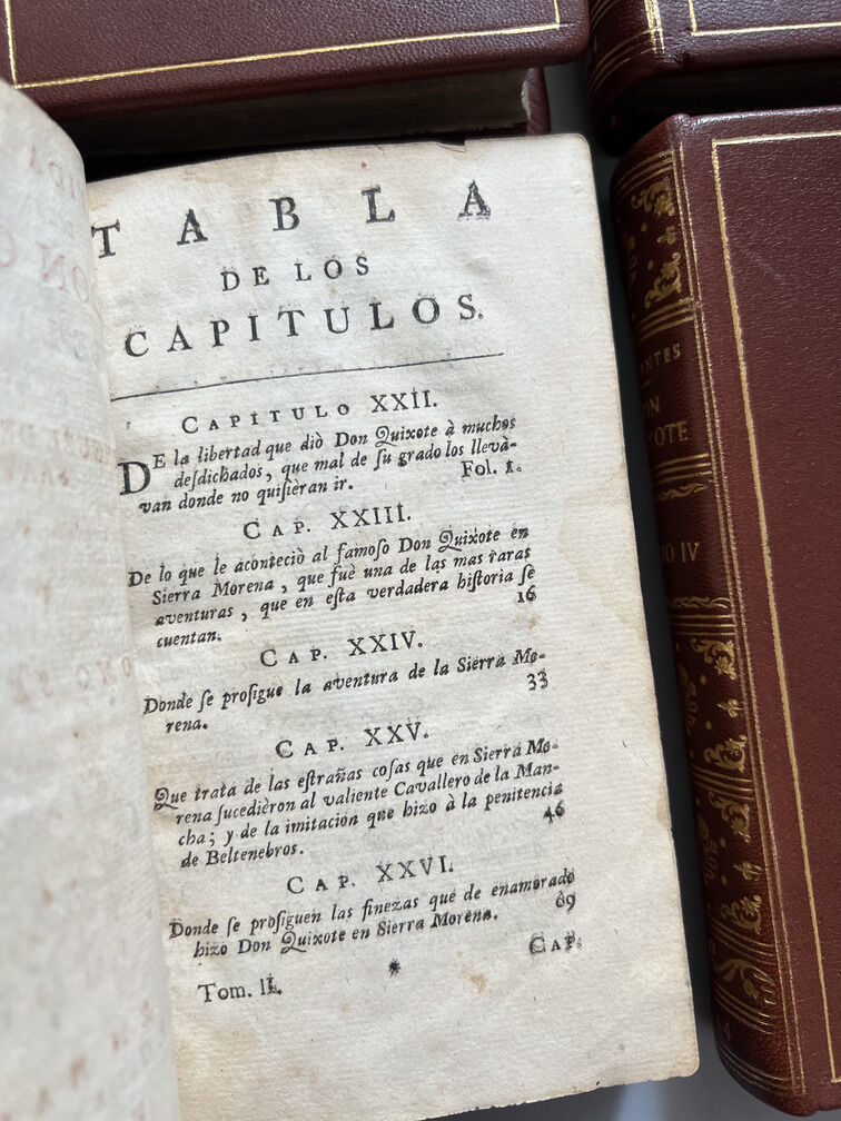 Don Quixote de la Mancha - Miguel de Cervantes - P. Gosse y A. Moetjens, 4 Tomos. La Haya. 1744