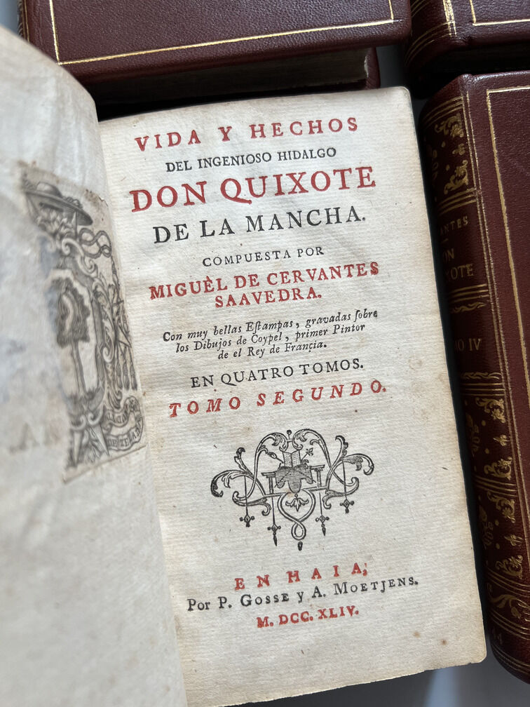Don Quixote de la Mancha - Miguel de Cervantes - P. Gosse y A. Moetjens, 4 Tomos. La Haya. 1744