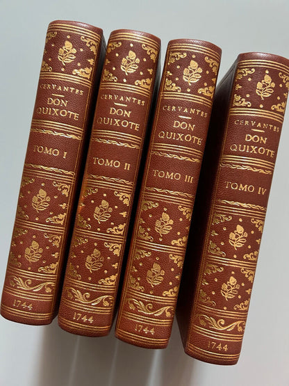 Don Quixote de la Mancha - Miguel de Cervantes - P. Gosse y A. Moetjens, 4 Tomos. La Haya. 1744