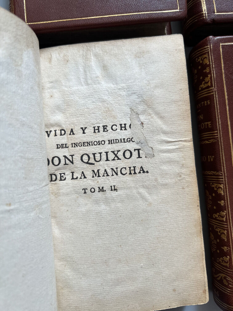 Don Quixote de la Mancha - Miguel de Cervantes - P. Gosse y A. Moetjens, 4 Tomos. La Haya. 1744