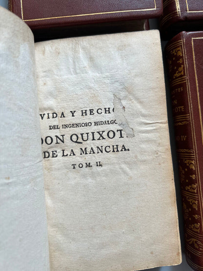 Don Quixote de la Mancha - Miguel de Cervantes - P. Gosse y A. Moetjens, 4 Tomos. La Haya. 1744