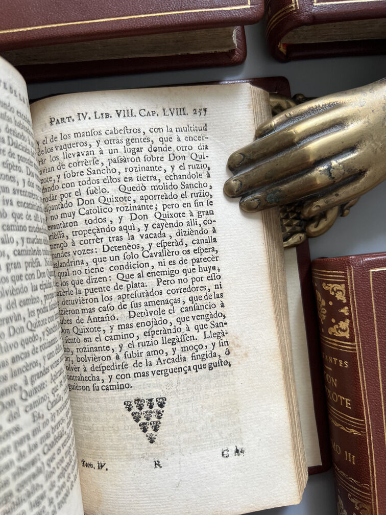 Don Quixote de la Mancha - Miguel de Cervantes - P. Gosse y A. Moetjens, 4 Tomos. La Haya. 1744