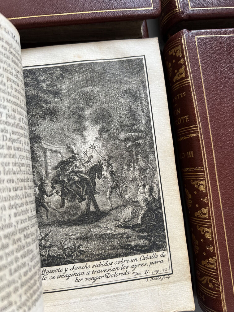 Don Quixote de la Mancha - Miguel de Cervantes - P. Gosse y A. Moetjens, 4 Tomos. La Haya. 1744