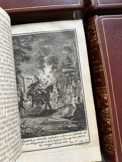 Don Quixote de la Mancha - Miguel de Cervantes - P. Gosse y A. Moetjens, 4 Tomos. La Haya. 1744