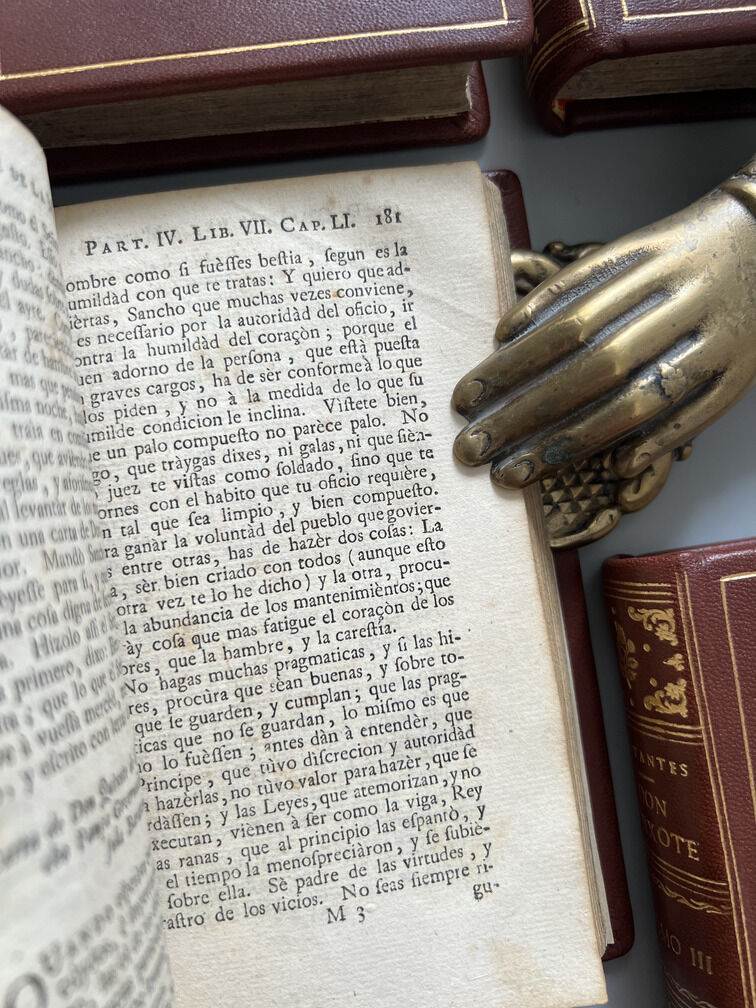 Don Quixote de la Mancha - Miguel de Cervantes - P. Gosse y A. Moetjens, 4 Tomos. La Haya. 1744