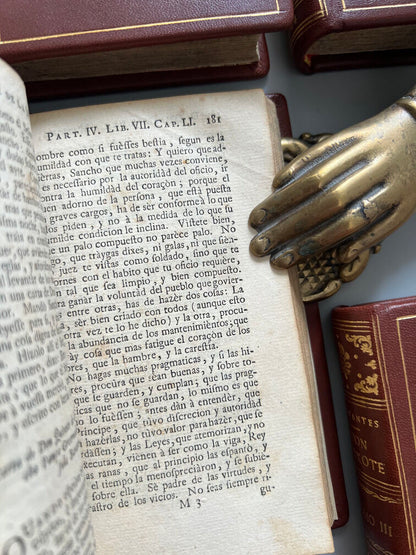 Don Quixote de la Mancha - Miguel de Cervantes - P. Gosse y A. Moetjens, 4 Tomos. La Haya. 1744