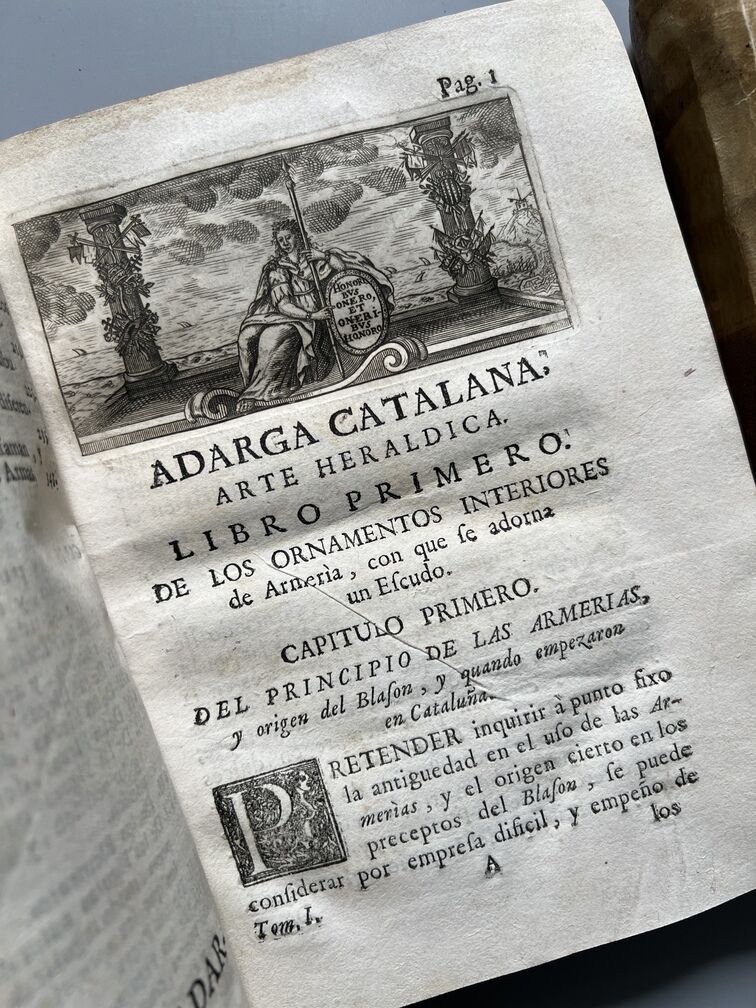Adarga Catalana, Arte Heraldica - Francisco Xavier de Garma - Imprenta de Mauro Martí, 1753, 2 Tomos