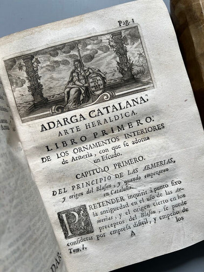 Adarga Catalana, Arte Heraldica - Francisco Xavier de Garma - Imprenta de Mauro Martí, 1753, 2 Tomos