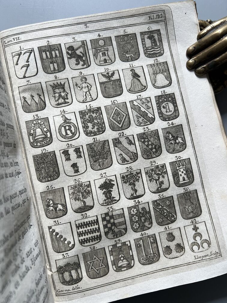 Adarga Catalana, Arte Heraldica - Francisco Xavier de Garma - Imprenta de Mauro Martí, 1753, 2 Tomos