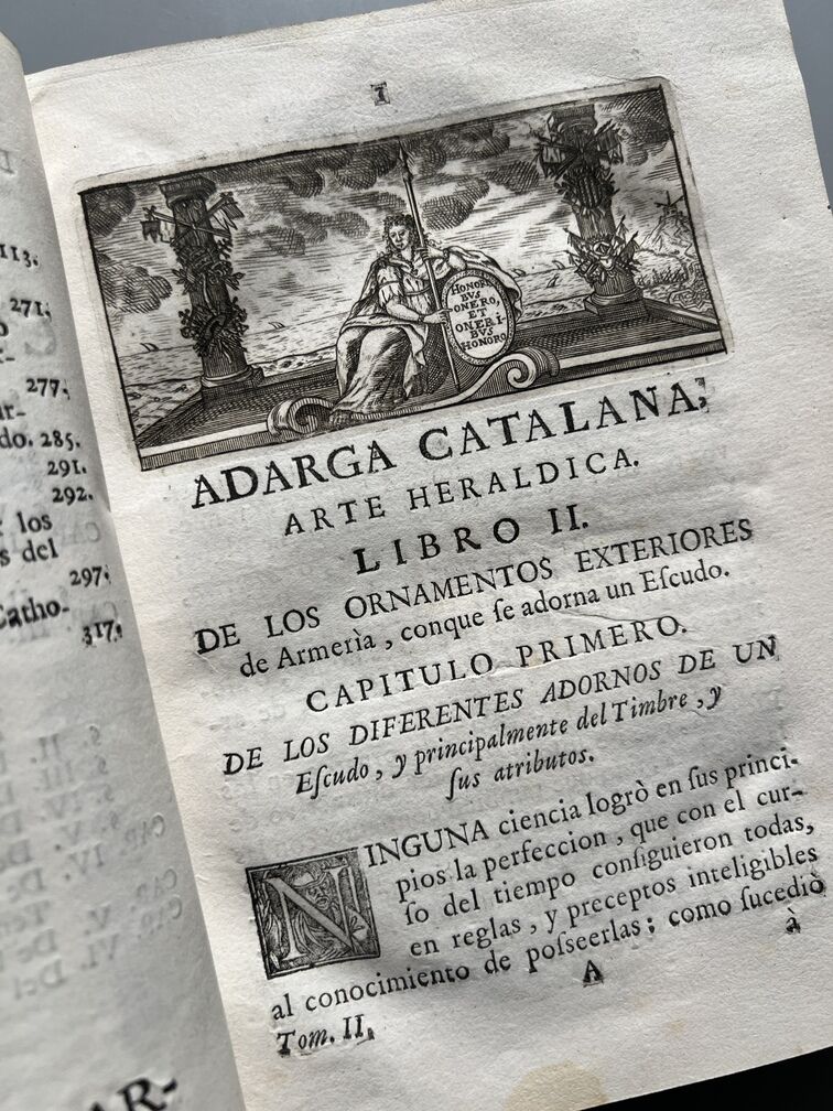 Adarga Catalana, Arte Heraldica - Francisco Xavier de Garma - Imprenta de Mauro Martí, 1753, 2 Tomos