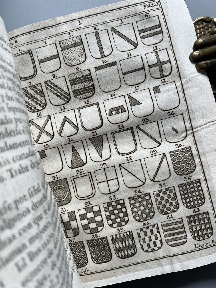 Adarga Catalana, Arte Heraldica - Francisco Xavier de Garma - Imprenta de Mauro Martí, 1753, 2 Tomos