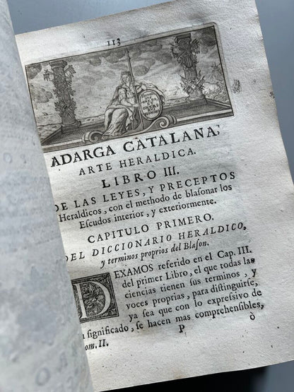 Adarga Catalana, Arte Heraldica - Francisco Xavier de Garma - Imprenta de Mauro Martí, 1753, 2 Tomos
