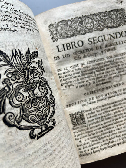 Libro de los Secretos de Agricultura - Miguel Agustí - Madrid: Antonio Sanz Impresor. 1731