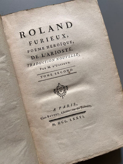 Roland furieux, Ludovico Ariosto (completo) - Chez Brunet Libraire, 1775