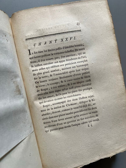 Roland furieux, Ludovico Ariosto (completo) - Chez Brunet Libraire, 1775