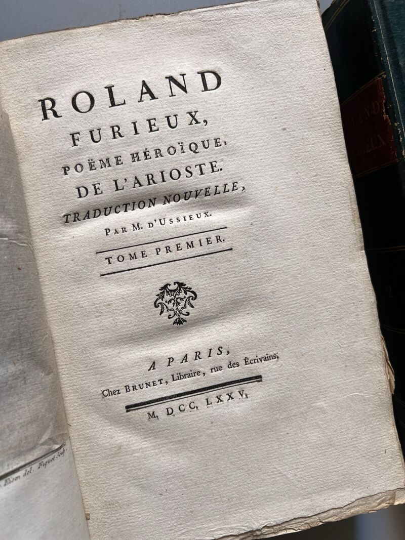 Roland furieux, Ludovico Ariosto (completo) - Chez Brunet Libraire, 1775