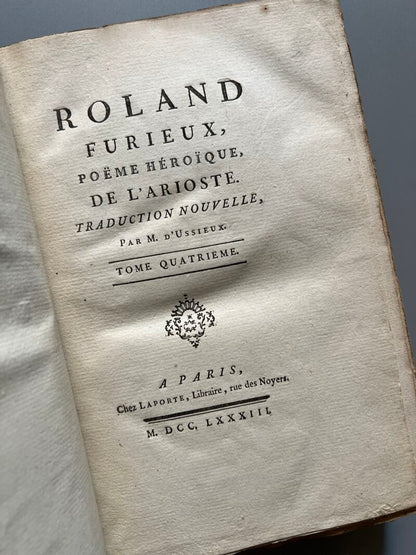 Roland furieux, Ludovico Ariosto (completo) - Chez Brunet Libraire, 1775