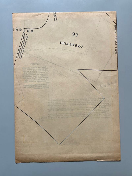 Lecciones sobre la moda. Chaquetas nº91. Patrones graduables Sistema Martí - ca. 1915-20