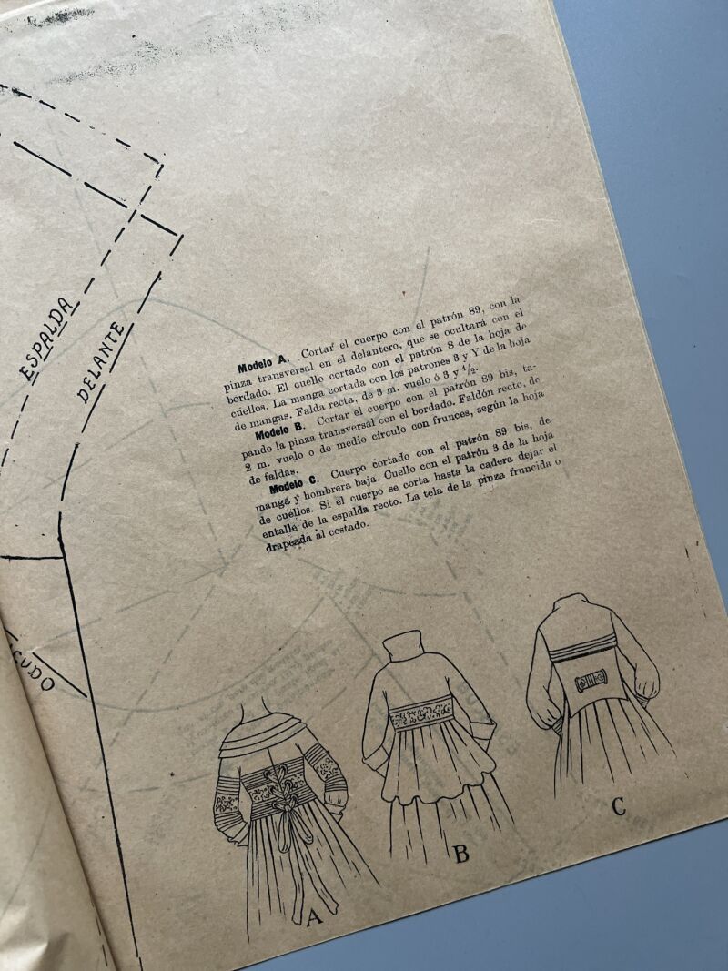 Lecciones sobre la moda. Cuerpos nº89. Patrones graduables Sistema Martí - ca. 1915-20