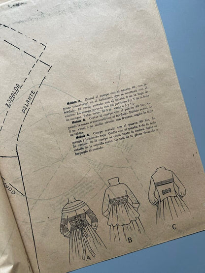 Lecciones sobre la moda. Cuerpos nº89. Patrones graduables Sistema Martí - ca. 1915-20