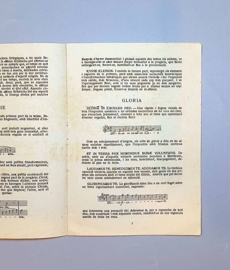 Folleto. Centenari de la mort de Beethoven. Palau de la Música, 1927