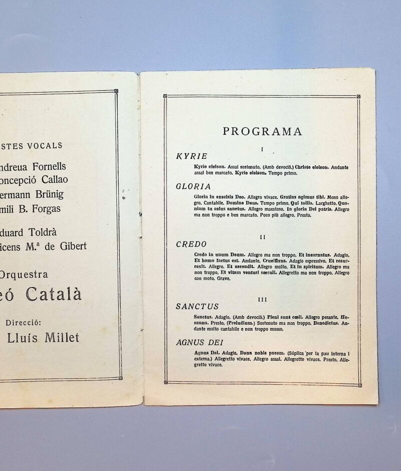 Folleto. Centenari de la mort de Beethoven. Palau de la Música, 1927
