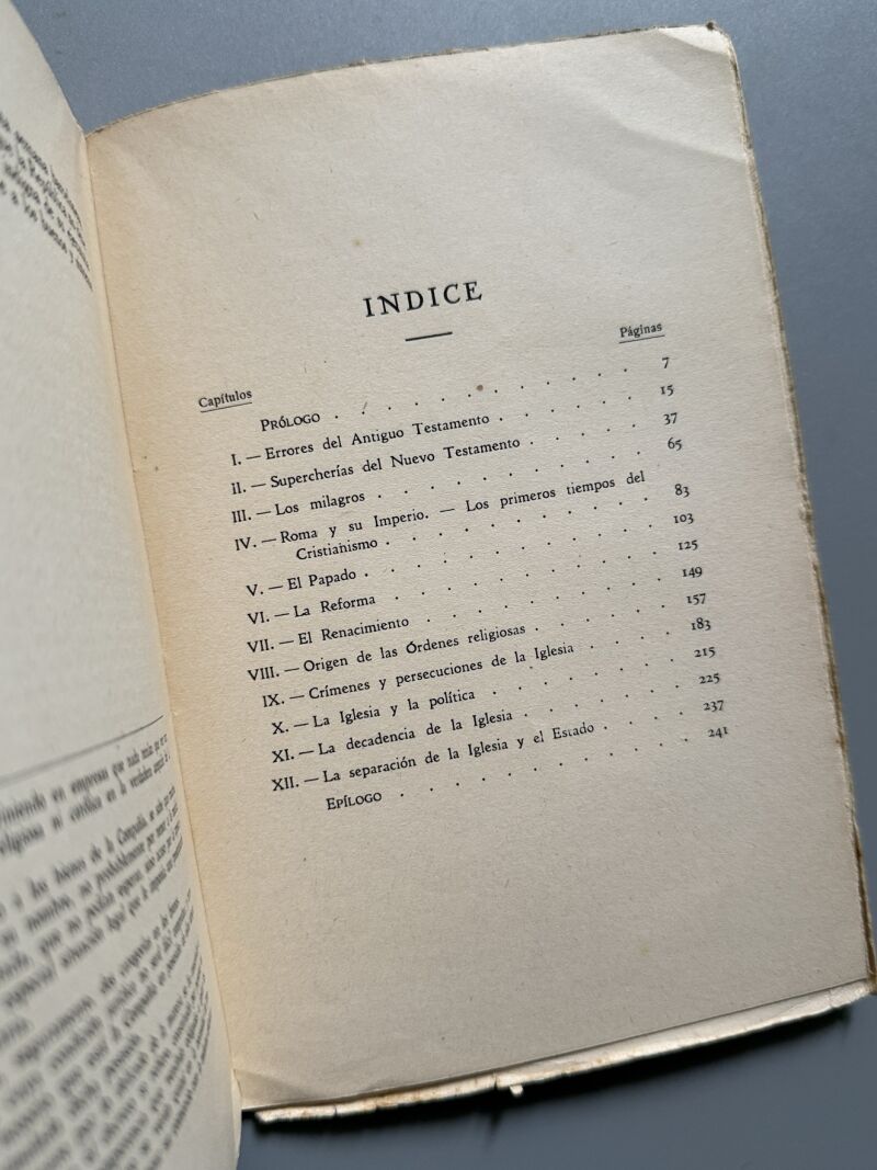 La Iglesia contra el poder civil, F. Caravaca y A. Orts-Ramos - Publicaciones "Mundial", 1932