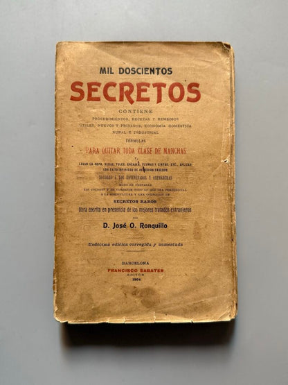 Mil doscientos secretos para quitar toda clase de manchas, José O. Ronquillo - 1904