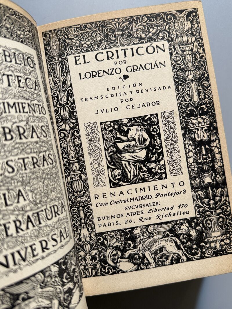 El criticón, Lorenzo Gracián (encuadernación de R. Roig) - Renacimiento, 1913-1914