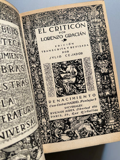 El criticón, Lorenzo Gracián (encuadernación de R. Roig) - Renacimiento, 1913-1914