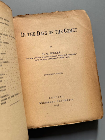 In the days of the comet, H. G. Wells - Bernhard Tauchnitz, 1906