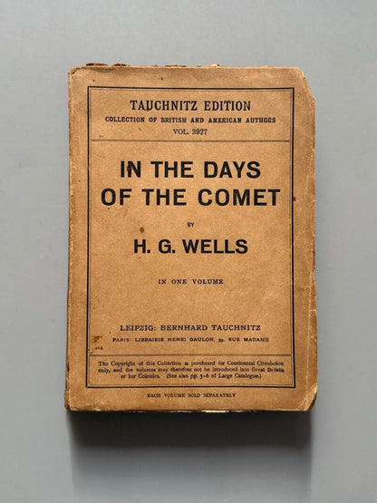In the days of the comet, H. G. Wells - Bernhard Tauchnitz, 1906
